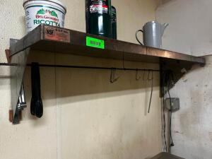 DESCRIPTION 48" X 12" STAINLESS WALL SHELF. ADDITIONAL INFORMATION CONTENTS ARE NOT INCLUDED SIZE 48" X 12" LOCATION KITCHEN QTY 1