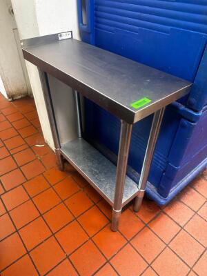 DESCRIPTION 12" X 30" STAINLESS TABLE W/ 1" BACK SPLASH BRAND / MODEL: JOHN BOOS SIZE 12" X 30" LOCATION KITCHEN QTY 1