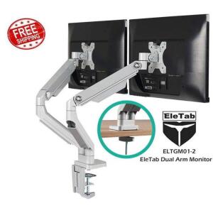 DUAL ARM MONITOR STAND-HEIGHT ADJUSTABLE DESK MONITOR MOUNT