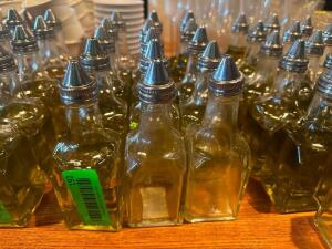 DESCRIPTION (15) OLIVE OIL DECANTERS. THIS LOT IS: SOLD BY THE PIECE LOCATION ROOM 1 QTY 15