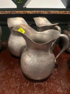 DESCRIPTION (3) METAL 64 OZ WATER PITCHERS THIS LOT IS: SOLD BY THE PIECE LOCATION ROOM 1 QTY 3