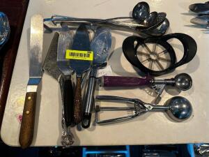 DESCRIPTION (1) LOT OF ASSORTED UTENSILS. THIS LOT IS: ONE MONEY LOCATION ROOM 1 QTY 1