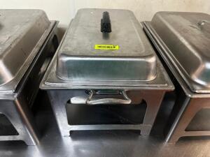 DESCRIPTION FULL SIZE CHAFFER DISH W/ STAND, LID, AND WATER PAN LOCATION KITCHEN QTY 1