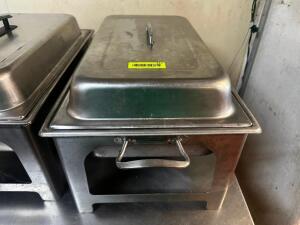 DESCRIPTION FULL SIZE CHAFFER DISH W/ STAND, LID, AND WATER PAN LOCATION KITCHEN QTY 1