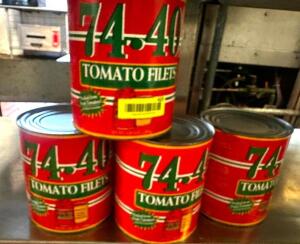 DESCRIPTION (4) #10 CANS OF TOMATO FILETS THIS LOT IS: SOLD BY THE PIECE LOCATION KITCHEN QTY 4