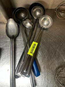 DESCRIPTION (7) ASSORTED STAINLESS LADLES. THIS LOT IS: SOLD BY THE PIECE LOCATION KITCHEN QTY 7