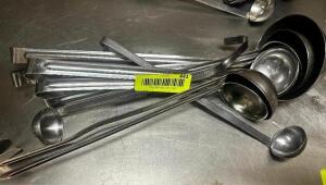 DESCRIPTION (7) ASSORTED STAINLESS LADLES. THIS LOT IS: SOLD BY THE PIECE LOCATION KITCHEN QTY 7