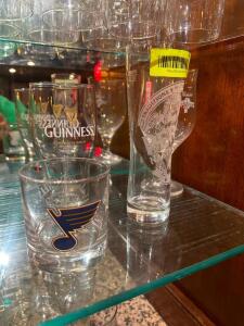 DESCRIPTION (4) ASSORTED LOGO'ED BAR GLASSES THIS LOT IS: ONE MONEY LOCATION BAR QTY 1