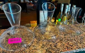 DESCRIPTION (3) GLASS WINE CARAFES THIS LOT IS: SOLD BY THE PIECE LOCATION ROOM 1 QTY 3