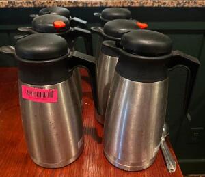 DESCRIPTION (6) STAINLESS INSULATED BEVERAGE DECANTERS. THIS LOT IS: SOLD BY THE PIECE LOCATION ROOM 1 QTY 6