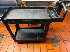 DESCRIPTION TWO TIER BLACK UTILITY CART LOCATION KITCHEN QTY 1