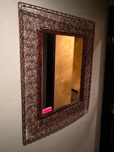 DESCRIPTION FRAMED WALL MIRROR LOCATION BATHROOM QTY 1