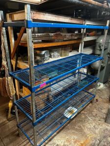 DESCRIPTION 60" X 18" FOUR TIER METAL RACK SIZE 60" X 18" LOCATION BASEMENT 1 QTY 1