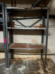 DESCRIPTION (2) 36" X 12" FOUR TIER HALF SIZE METAL SHELVES. SIZE 36" X 12" X 48" THIS LOT IS: SOLD BY THE PIECE LOCATION BASEMENT 1 QTY 2