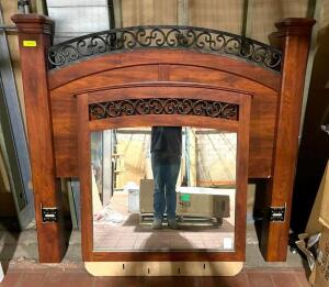 FULL SIZE HEADBOARD AND MIRROR HUTCH