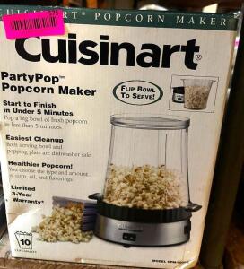 DESCRIPTION CUISINART POPCORN MAKER. ADDITIONAL INFORMATION W/ BOX LOCATION BASEMENT 1 QTY 1