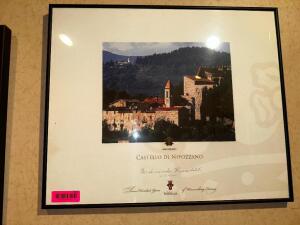 DESCRIPTION CASTELLO DI NIPOZZANO AUTOGRAPHED FRAMED PRINT LOCATION OFFICE HALL QTY 1