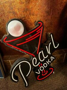 DESCRIPTION PEARL VODKA NEON SIGN ADDITIONAL INFORMATION NO POWER CORD. LOCATION ROOM 3 QTY 1