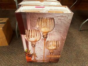 DESCRIPTION (3) CHARISMA THREE PIECE CANDLE HOLDERS. THIS LOT IS: SOLD BY THE PIECE LOCATION ROOM 3 QTY 3