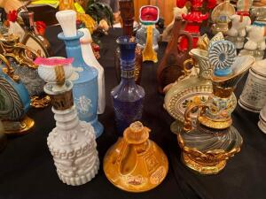 DESCRIPTION (9) PIECES OF ASSORTED DECANTERS. THIS LOT IS: ONE MONEY LOCATION ROOM 3 QTY 1