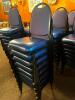 DESCRIPTION: (8) METAL FRAMED BLUE PADDED STACK CHAIRS. LOCATION: ROOM 3 QTY: 8 - 3