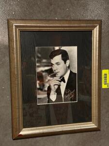 DESCRIPTION: FRAMED PICTURE OF TONY CURTIS ADDITIONAL INFORMATION: SIGNED BY TONY CURTIS SIZE: 12" X 15" LOCATION: ROOM 3 THIS LOT IS: ONE MONEY QTY: