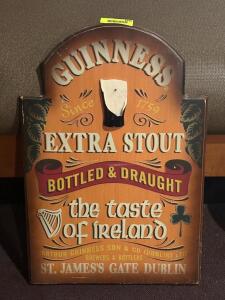 DESCRIPTION: GUINNESS EXTRA STOUT BAR SIGN LOCATION: ROOM 3 THIS LOT IS: ONE MONEY QTY: 1