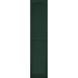 (2) 2CT PACKS OF MIDNIGHT GREEN LOUVERED VINYL EXTERIOR SHUTTERS