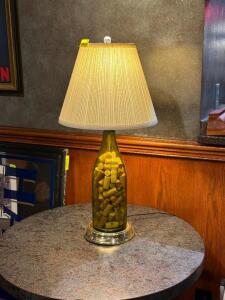 DESCRIPTION: WINE CORK LAMP LOCATION: ROOM 3 THIS LOT IS: ONE MONEY QTY: 1