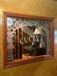 DESCRIPTION: CUCINA GLASS WINDOW SIZE: 63" X 50" LOCATION: ENTRANCE THIS LOT IS: ONE MONEY QTY: 1