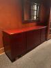 DESCRIPTION: 6 FT. HARDWOOD CREDENZA SIZE: 6' X 21" LOCATION: BANQUET ROOM THIS LOT IS: ONE MONEY QTY: 1 - 2