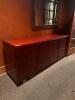 DESCRIPTION: 6 FT. HARDWOOD CREDENZA SIZE: 6' X 21" LOCATION: BANQUET ROOM THIS LOT IS: ONE MONEY QTY: 1 - 3