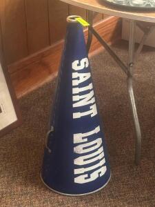 DESCRIPTION: VINTAGE SLU MEGAPHONE LOCATION: BANQUET ROOM THIS LOT IS: ONE MONEY QTY: 1