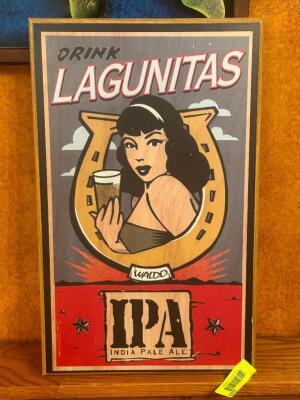 DESCRIPTION: LAGUNITAS IPA POSTER LOCATION: BANQUET ROOM THIS LOT IS: ONE MONEY QTY: 1