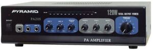 DESCRIPTION: (1) MICROPHONE MONOPA AMPLIFIER BRAND/MODEL: PYLE PA205 SIZE: 120WATT w/ 70V OUTPUT RETAIL$: $226.99 QTY: 1