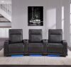 ISSAC LEATHER POWER RECLINING HOME THEATRE SEATING SYSTEM