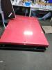 DESCRIPTION: (1) LIFT TABLEINFORMATION: RED, 5000LB CAPACITYSIZE: APPROX 4' X 6'RETAIL$: $2555.00 EAQTY: 1 - 3