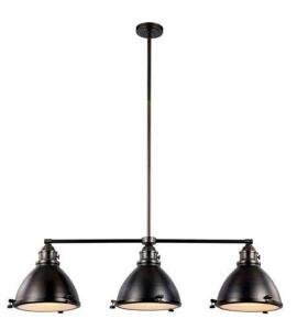 PERFORMANCE 3 LIGHT 46 INCH WEATHERED BRONZE ISLAND PENDANT CEILING LIGHT