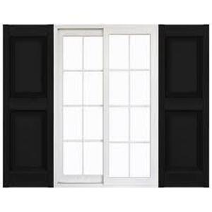 DESCRIPTION: (1) SET OF WINDOW SHUTTERS BRAND/MODEL: EKENA MILLWORK #M00021459002 INFORMATION: BLACK SIZE: 14-3/4" X 59" RETAIL$: $92.60 EA QTY: 1