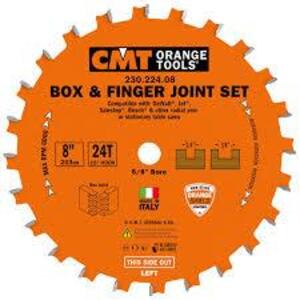 DESCRIPTION: (2) BOX AND FINGER JOINT SET BRAND/MODEL: CMT ORANGE TOOLS #230.224.01 INFORMATION: 24 TEETH, 5/8" BORE SIZE: 8" RETAIL$: $37.37 EA QTY: