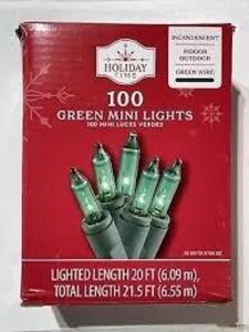 DESCRIPTION: (4) BOXES OF GREEN MINI LIGHTS BRAND/MODEL: HOLIDAY TIME SIZE: 20 FT RETAIL$: $2.98 EA QTY: 4