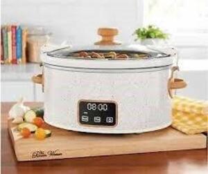 DESCRIPTION: (1) CROCK POT BRAND/MODEL: PIONEER WOMAN INFORMATION: LINEN SPECKLE SIZE: 6QT RETAIL$: $50.00 EA QTY: 1