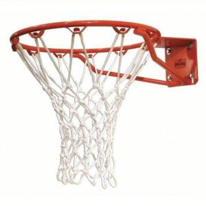 DESCRIPTION: (1) UNIVERSAL BASKETBALL RIM BRAND/MODEL: SPALDING #12R286 SIZE: NFHS, Fixed Rim Differentiation/T-Tie Net Attachments, Std Net RETAIL$: