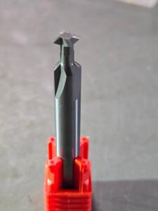 DESCRIPTION: (2) SOLID CARBIDE 60 DEG DOUBLE ANGLE MILLING CUTTER BRAND/MODEL: ACCUPRO 31636533 SIZE: 1/4" DIA 0.074" CUT WIDTH RETAIL$: $99.54 QTY: 2