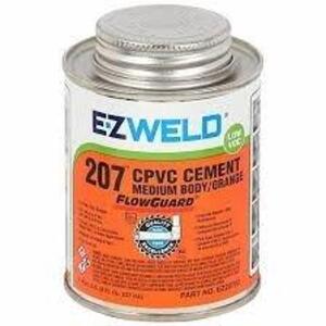 DESCRIPTION: (6) CPVC CEMENT BRAND/MODEL: EZ WELD 207 #3NZD9 SIZE: 8 FL OZ RETAIL$: $4.57 EA QTY: 6