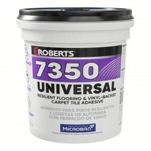 DESCRIPTION: (4) RESILIENT FLOORING AND VINYL BACKED CARPET TILE ADHESIVE BRAND/MODEL: ROBERTS 7350 RETAIL$: $52.98 EA QTY: 4