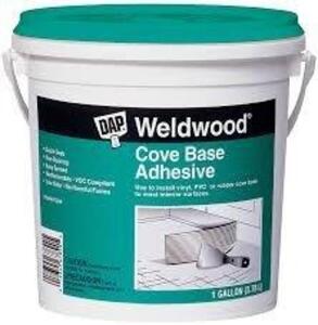 DESCRIPTION: (2) COVE BASE ADHESIVE BRAND/MODEL: DAP WELDWOOD SIZE: 1 GALLON RETAIL$: $28.59 EA QTY: 2