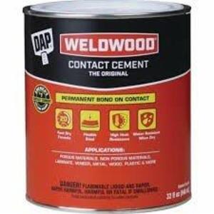 DESCRIPTION: (2) CONTACT CEMENT BRAND/MODEL: WELDWOOD BY DAP SIZE: 1QT RETAIL$: $20.20 EA QTY: 2