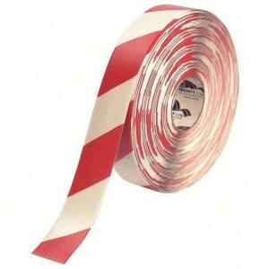 DESCRIPTION: (1) FLOOR MARKING TAPE BRAND/MODEL: MIGHTY LINE #20PG05 SIZE: Tape: Extra-Durable, Striped, Red/White, 2 in x 100 ft, 50 mil Tape Thick R