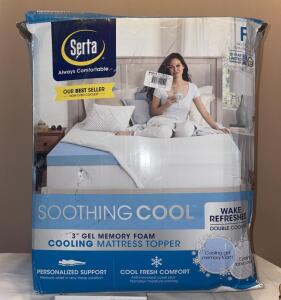 3" SOOTHING COOL GEL MEMORY FOAM MATTRESS TOPPER FULL